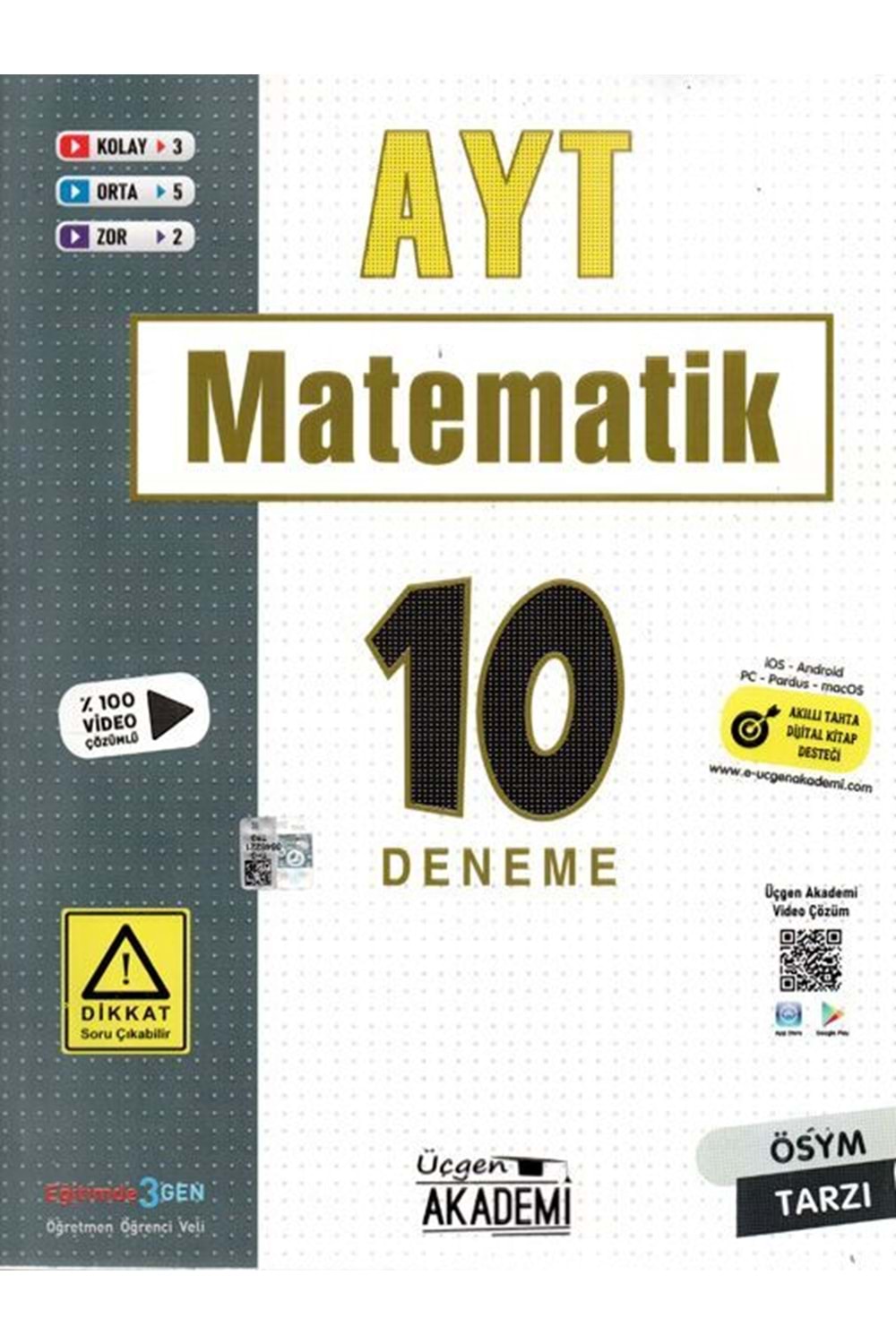 ÜÇGEN AKADEMİ AYT - MATEMATİK - 10 LU DENEME SINAVI
