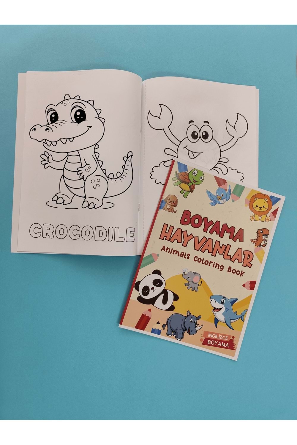 ÇOCUKLAR İÇİN HAYVANLAR BOYAMA KİTABI 1 - İNGİLİZCE İSİMLERLE EĞİTİCİ