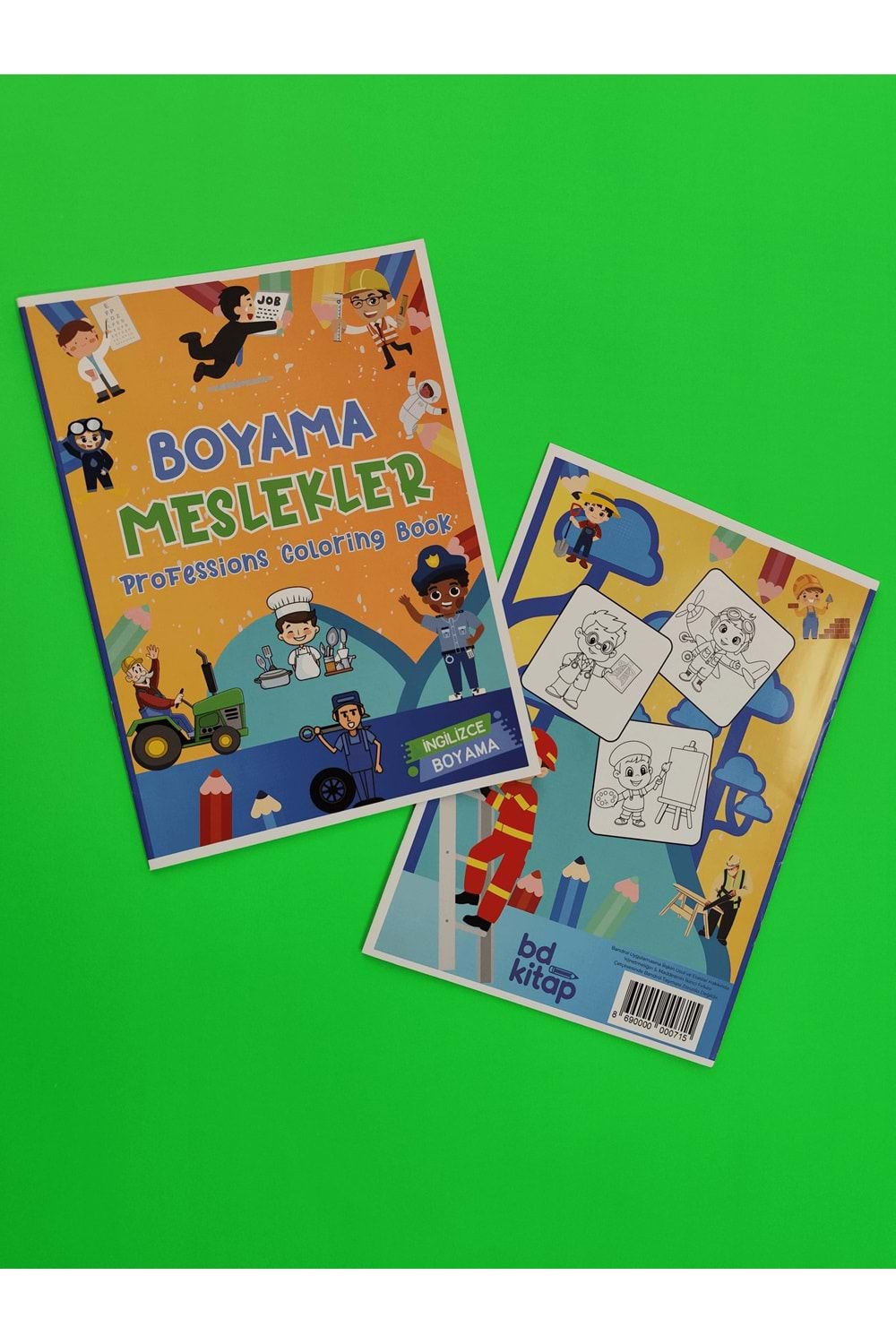 ÇOCUKLAR İÇİN MESLEKLER BOYAMA KİTABI 1 - İNGİLİZCE KELİMELERLE