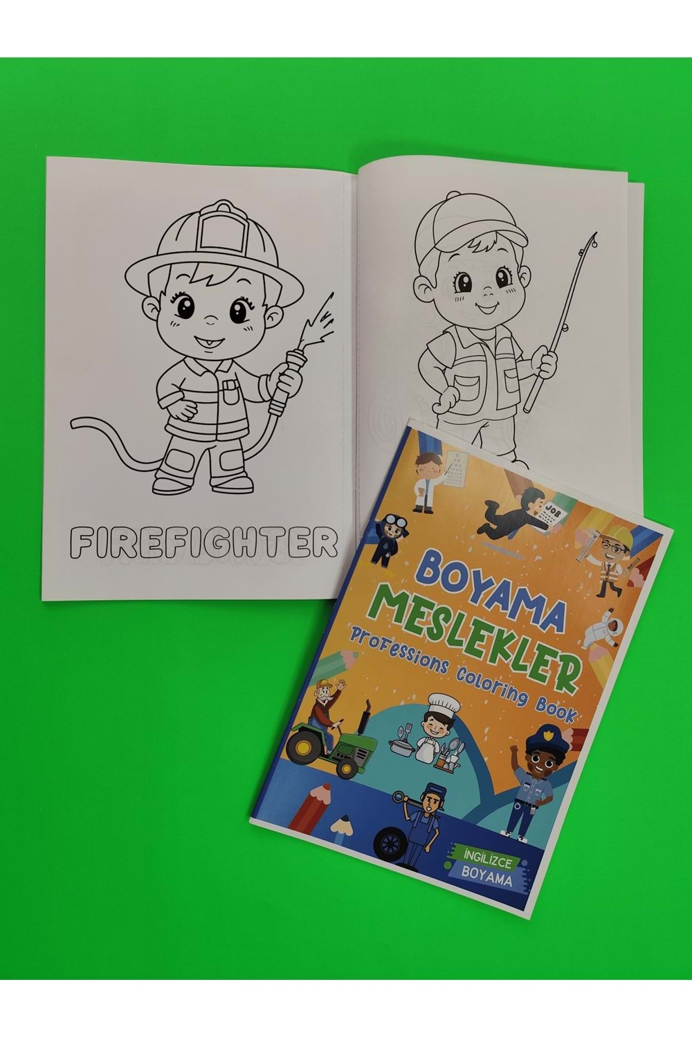 ÇOCUKLAR İÇİN MESLEKLER BOYAMA KİTABI 1 - İNGİLİZCE KELİMELERLE