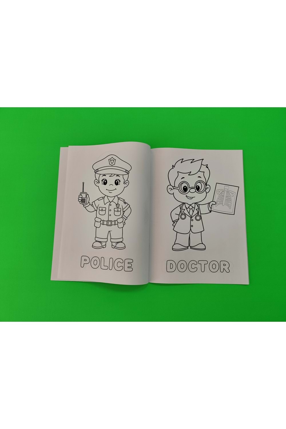 ÇOCUKLAR İÇİN MESLEKLER BOYAMA KİTABI 1 - İNGİLİZCE KELİMELERLE