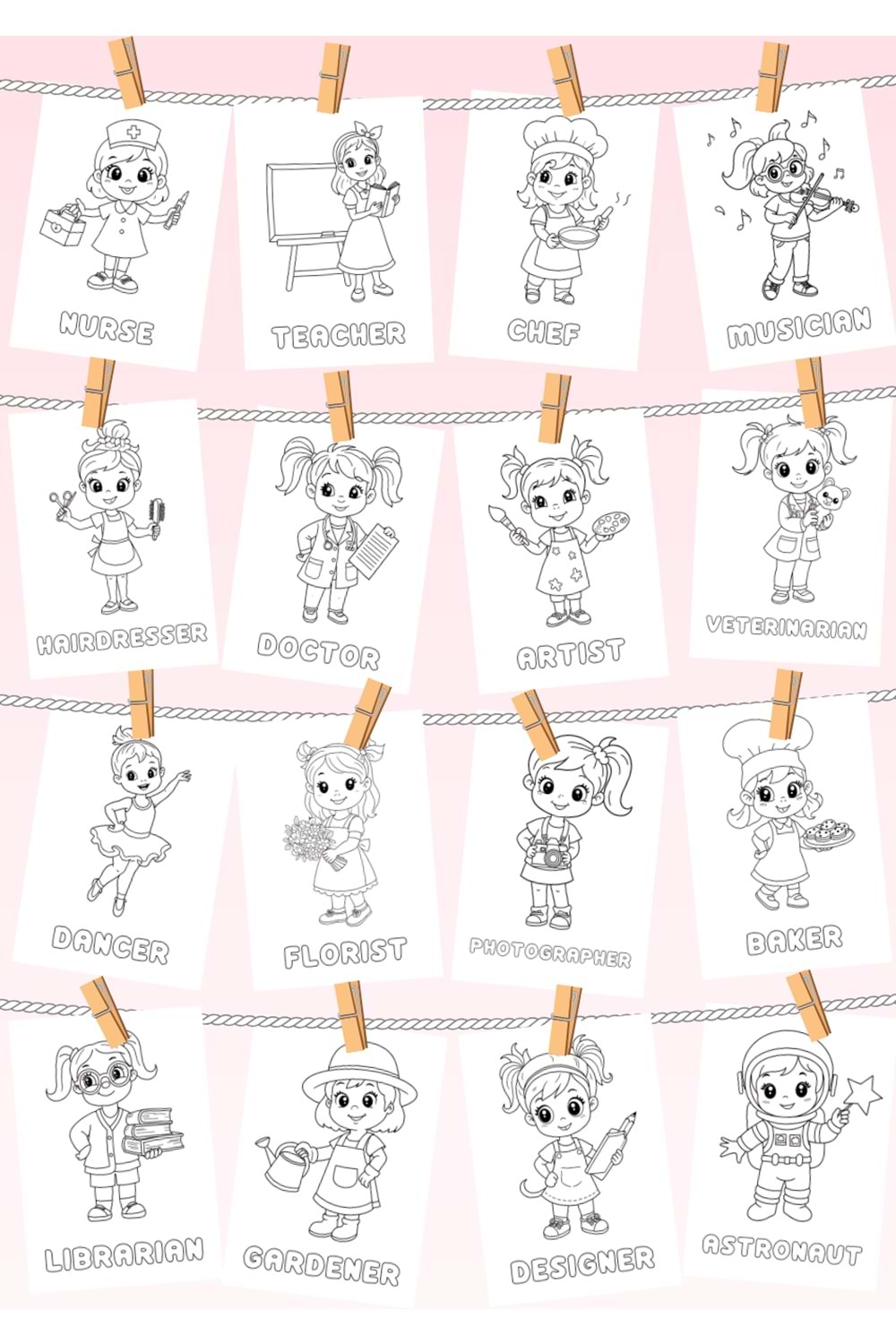 EĞLENCELİ MESLEKLER BOYAMA KİTABI 2 - İNGİLİZCE ÖĞRENME VE EĞLENCE