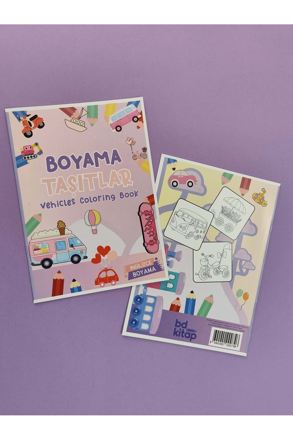 EĞLENCELİ TAŞITLAR BOYAMA KİTABI 2 - İNGİLİZCE İSİMLERLE EĞİTİCİ