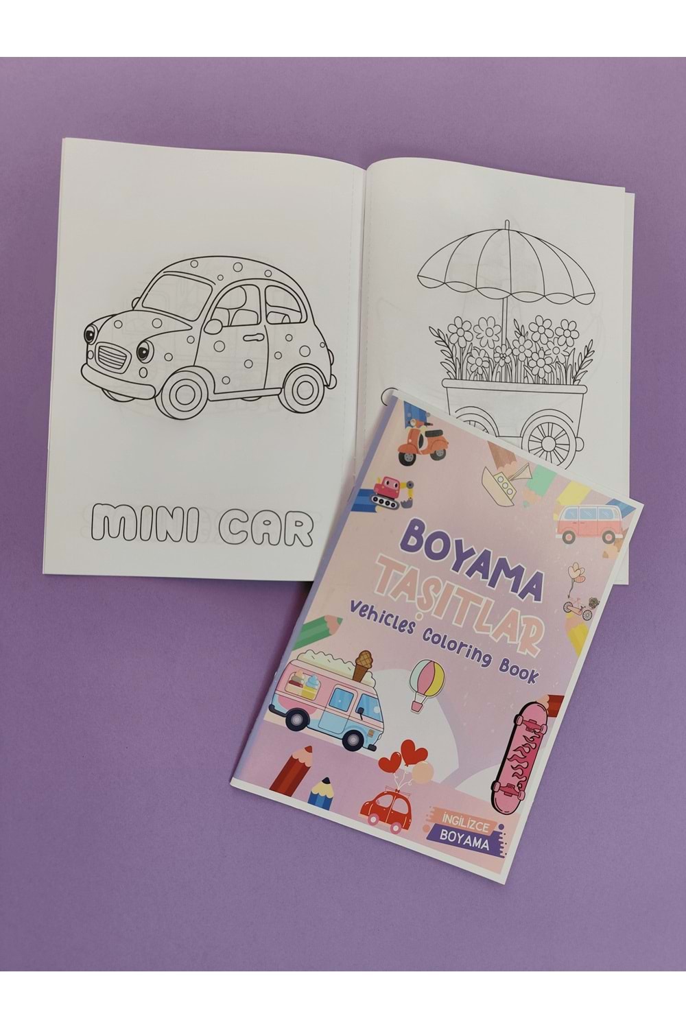 EĞLENCELİ TAŞITLAR BOYAMA KİTABI 2 - İNGİLİZCE İSİMLERLE EĞİTİCİ