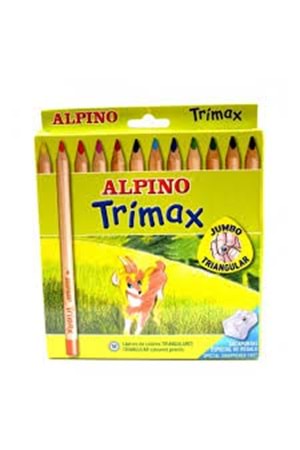 KURU BOYA ALPİNO KURU BOYA TRİMAX JUMBO 12 RENK TAM BOY KARTON KUTU