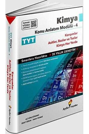 AYDIN TYT KİMYA KONU ANLATIM MODÜLÜ 4 (KARIŞIMLAR-ASİTLER-BAZLAR-TUZLAR-KİMYA HER YERDE) (KAMPANYALI ÜRÜN)