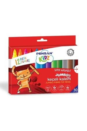 KEÇELİ KALEM PENSAN KEÇELİ KALEM JUMBO 12 RENK