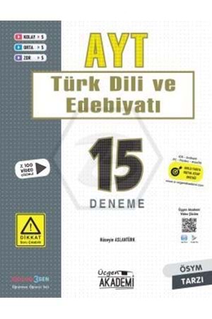 ÜÇGEN AKADEMİ AYT - TÜRK DİLİ VE EDEBİYATI - 15 Lİ DENEME SINAVI