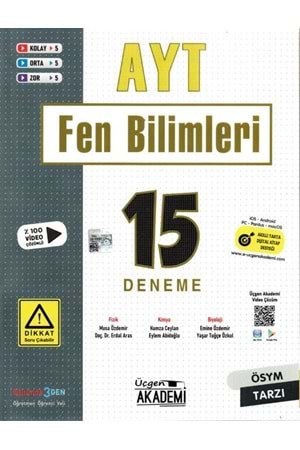 ÜÇGEN AKADEMİ AYT - FEN BİLİMLERİ - 15 Lİ DENEME SINAVI