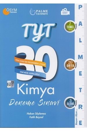PALME TYT KİMYA PALMETRE 30 LU DENEME SINAVI