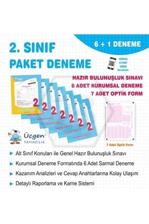 ÜÇGEN 2.SINIF - PAKET DENEME 7 Lİ + ÜÇGEN MOBİL OPTİK