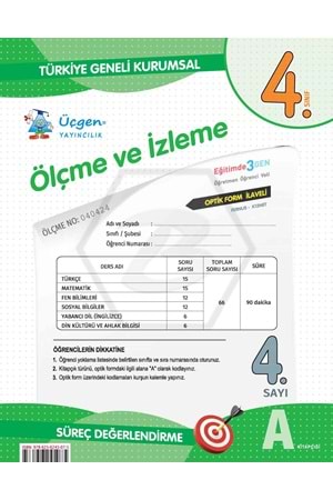 ÜÇGEN 4.SINIF KURUMSAL ÖLÇME VE İZLEME 4. SAYI DENEME