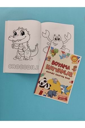 ÇOCUKLAR İÇİN HAYVANLAR BOYAMA KİTABI 1 - İNGİLİZCE İSİMLERLE EĞİTİCİ
