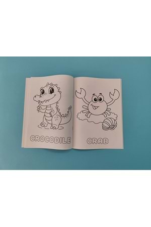 ÇOCUKLAR İÇİN HAYVANLAR BOYAMA KİTABI 1 - İNGİLİZCE İSİMLERLE EĞİTİCİ