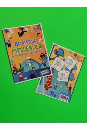 ÇOCUKLAR İÇİN MESLEKLER BOYAMA KİTABI 1 - İNGİLİZCE KELİMELERLE