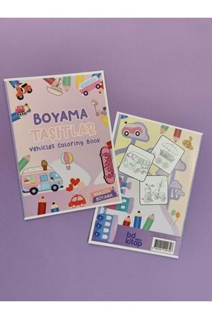 EĞLENCELİ TAŞITLAR BOYAMA KİTABI 2 - İNGİLİZCE İSİMLERLE EĞİTİCİ