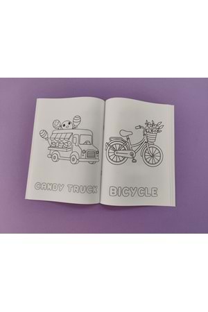 EĞLENCELİ TAŞITLAR BOYAMA KİTABI 2 - İNGİLİZCE İSİMLERLE EĞİTİCİ