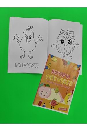 EĞİTİCİ MEYVELER BOYAMA KİTABI 2 - İNGİLİZCE KELİMELERLE EĞLENCE