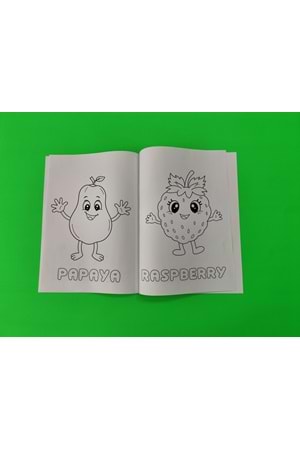 EĞİTİCİ MEYVELER BOYAMA KİTABI 2 - İNGİLİZCE KELİMELERLE EĞLENCE