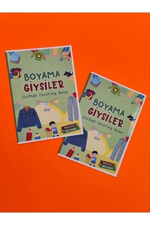 ÇOCUKLAR İÇİN EĞLENCELİ GİYSİLER BOYAMA KİTABI 1 - İNGİLİZCE ÖĞRENME