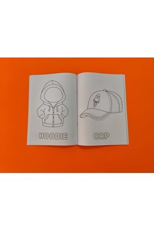 ÇOCUKLAR İÇİN EĞLENCELİ GİYSİLER BOYAMA KİTABI 1 - İNGİLİZCE ÖĞRENME