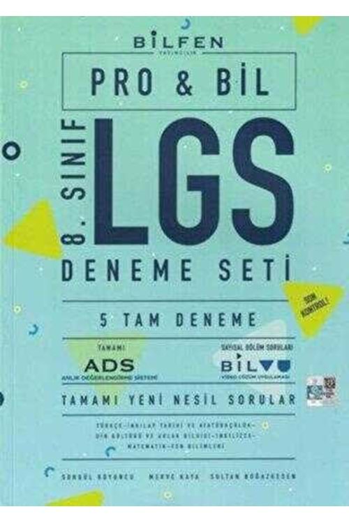 BİLFEN 8.SINIF PROBİL 5Lİ DENEME SETİ