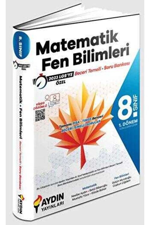 AYDIN 8.SINIF 1. DÖNEM MATEMATİK VE FEN BİLİMLERİ BECERİ TEMELLİ SORU BANKASI (2023'E ÖZEL) (KAMPANYALI ÜRÜN)