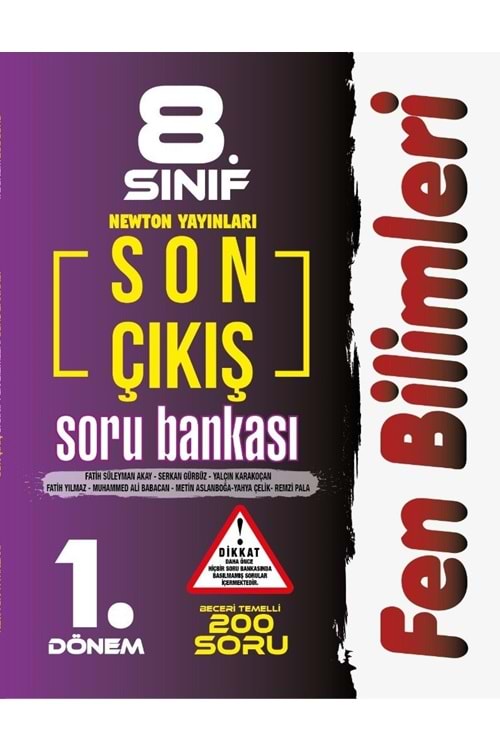 NEWTON YAYINLARI 8.SINIF FEN BİLİMLERİ SON ÇIKIŞ SORU BANKASI 1.DÖNEM