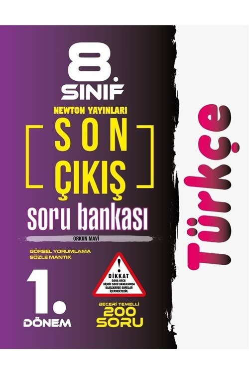 NEWTON YAYINLARI 8.SINIF TÜRKÇE SON ÇIKIŞ SORU BANKASI 1.DÖNEM