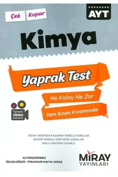AYDIN ÜNİVERSİTEYE HAZIRLIK AYT KİMYA YAPRAK TESTLER (KAMPANYALI ÜRÜN)
