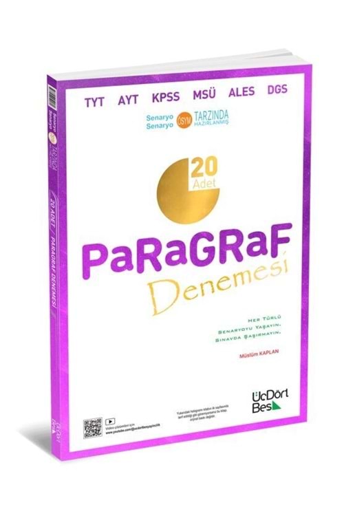 ÜÇDÖRTBEŞ 2025 TÜM ADAYLAR İÇİN 20’Lİ PARAGRAF DENEMESİ