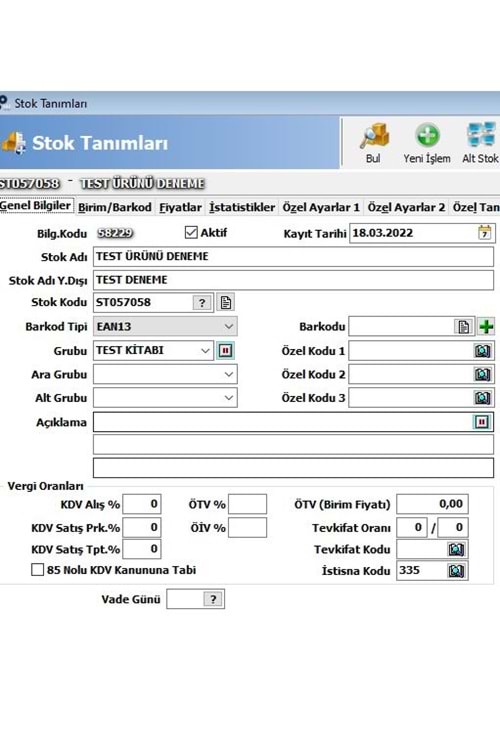 TEST TEST ÜRÜNÜ DENEME