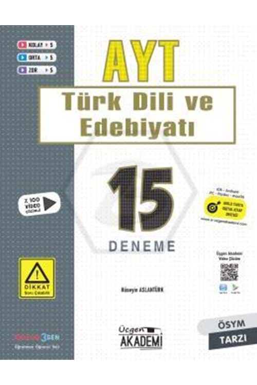 ÜÇGEN AKADEMİ AYT - TÜRK DİLİ VE EDEBİYATI - 15 Lİ DENEME SINAVI