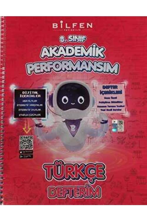 BİLFEN TÜRKÇE 8 AKADEMİK PERFORMANSIM DEFTERİM