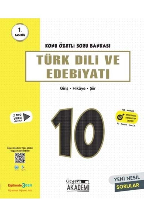 ÜÇGEN AKADEMİ 10.SINIF TÜRK DİLİ VE EDEBİYAT - KÖSB - 2 FASİKÜL
