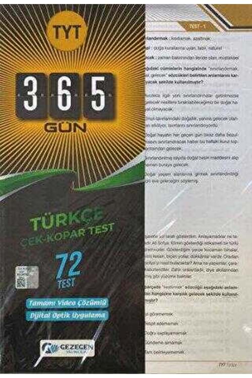 GEZEGEN TÜRKÇE ÇEK KOPAR YAPRAK TEST (YENİ)