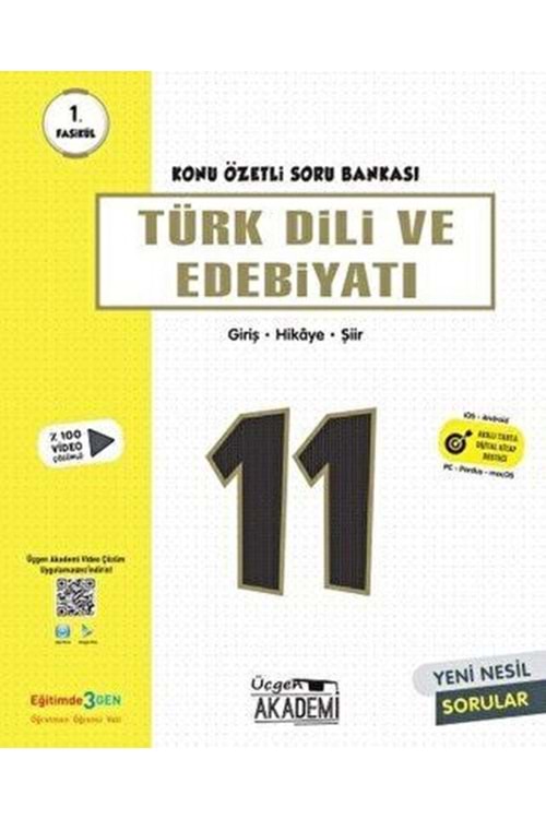 ÜÇGEN AKADEMİ 11.SINIF TÜRK DİLİ VE EDEBİYAT - KÖSB - 3 FASİKÜL