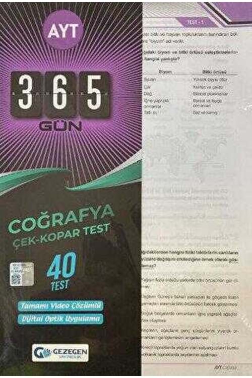 GEZEGEN COĞRAFYA ÇEK KOPAR YAPRAK TEST (YENİ)