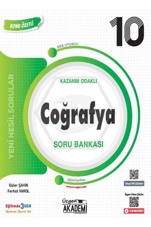 ÜÇGEN AKADEMİ 10.SINIF - KONUNUN ÖZÜ - COĞRAFYA - KÖSB