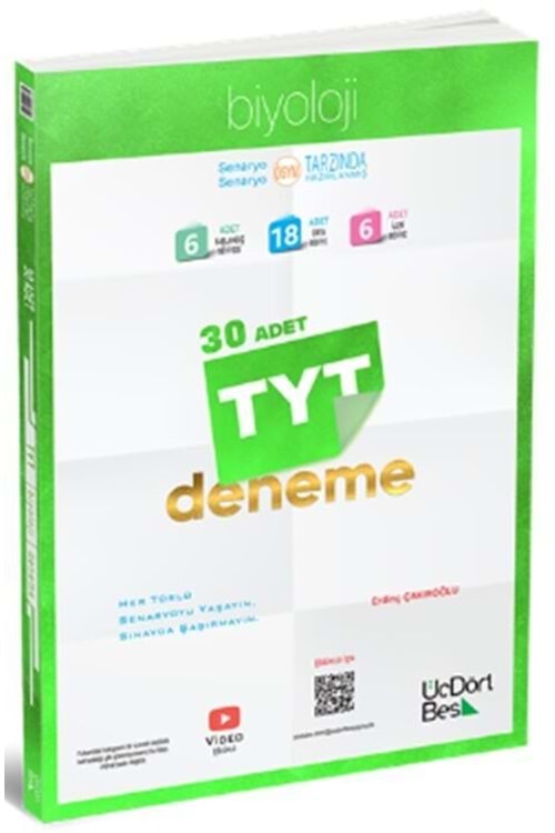 ÜÇDÖRTBEŞ 2025 TYT BİYOLOJİ 30 DENEME