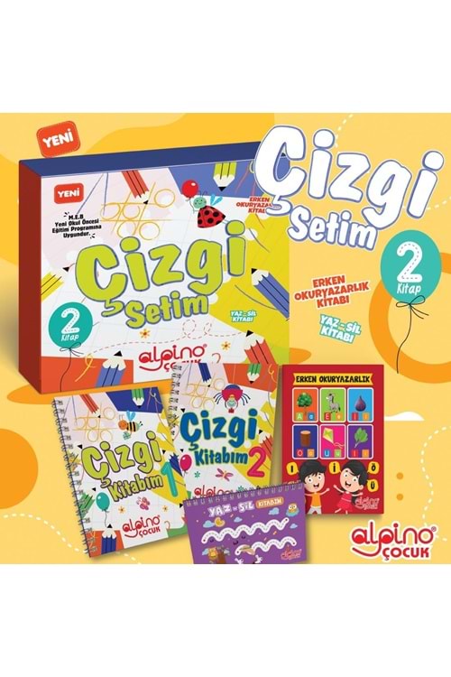 ALPİNO ÇİZGİ SETİM(ÇİZGİ1,ÇİZGİ2,ERKEN OKUR YAZARLIK,YAZ-SİL)