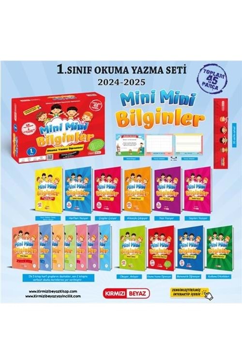 KIRMIZI BEYAZ YAYINLARI 1.SINIF MİNİ MİNİ BİLGİNLER OKUMA YAZMA ÖĞRENİYOR 24-25