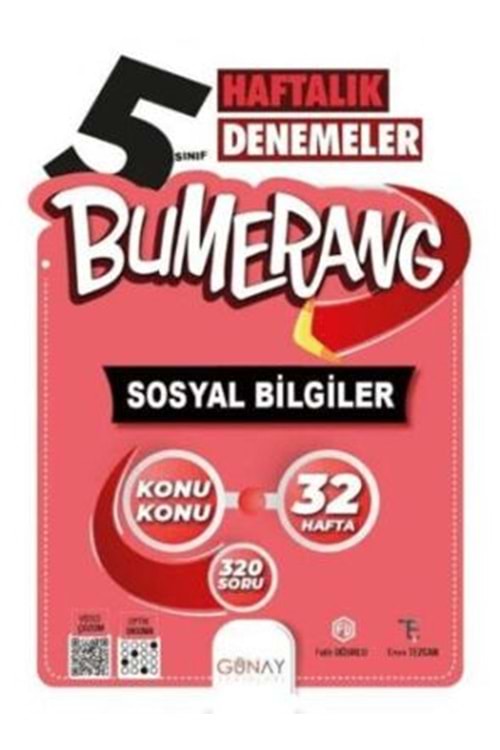 GÜNAY BUMERANG 32 HAFTALIK SOSYAL BİLGİLER DENEMELERİ