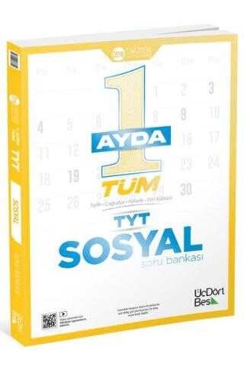 ÜÇDÖRTBEŞ 1 AYDA TÜM TYT SOSYAL SORU BANKASI
