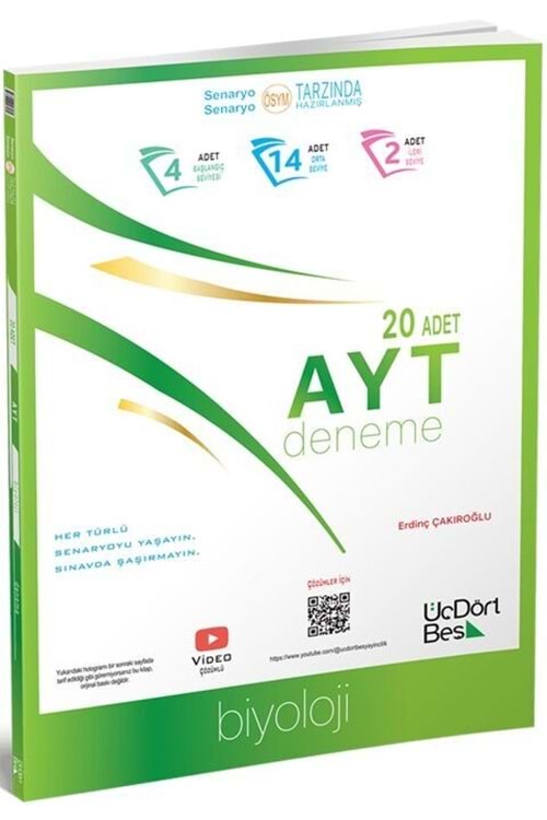 ÜÇDÖRTBEŞ 2025 AYT BİYOLOJİ 20 DENEME