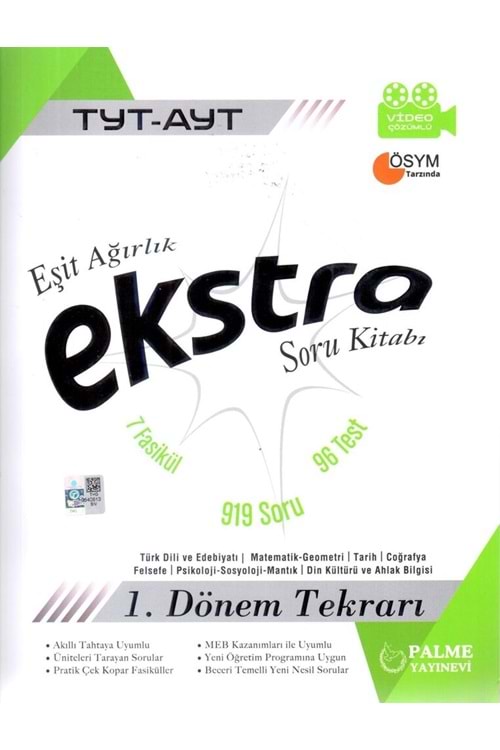 PALME TYT AYT EŞİT AĞIRLIK EKSTRA SORU BANKASI