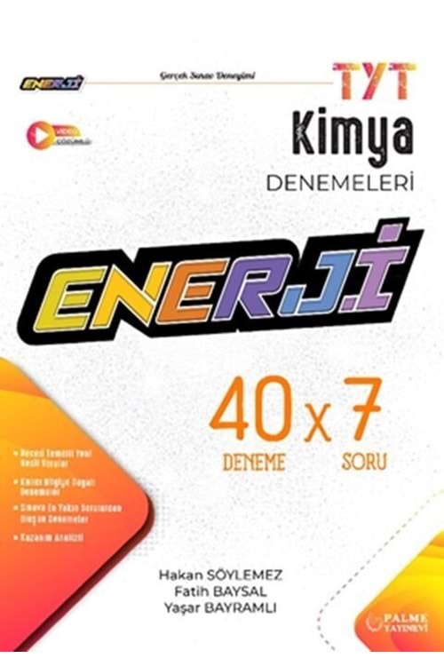 PALME TYT KİMYA ENERJİ 40 X 7 DENEME KİTABI