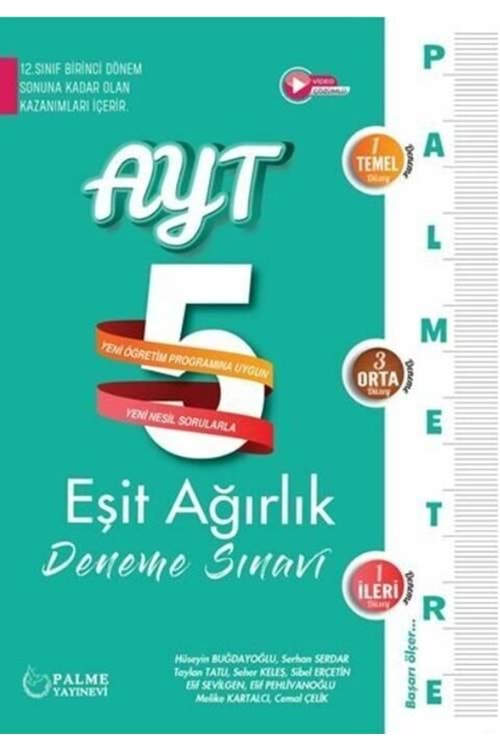 PALME AYT PALMETRE EŞİT AĞIRLIK 5 DENEME SINAVI