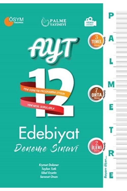PALME AYT EDEBİYAT PALMETRE 12 DENEME SINAVI