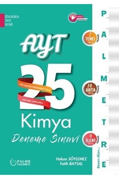 PALME AYT KİMYA PALMETRE 25 DENEME SINAVI